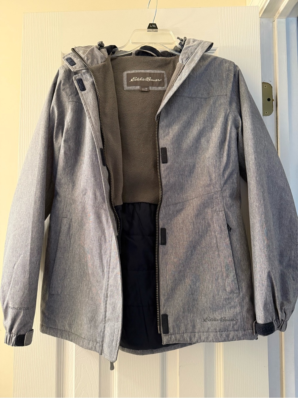 Eddie Bauer Blueish Grey Hooded Coat